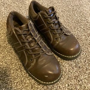 Route 66 Brown Lace Up Platform Oxfords